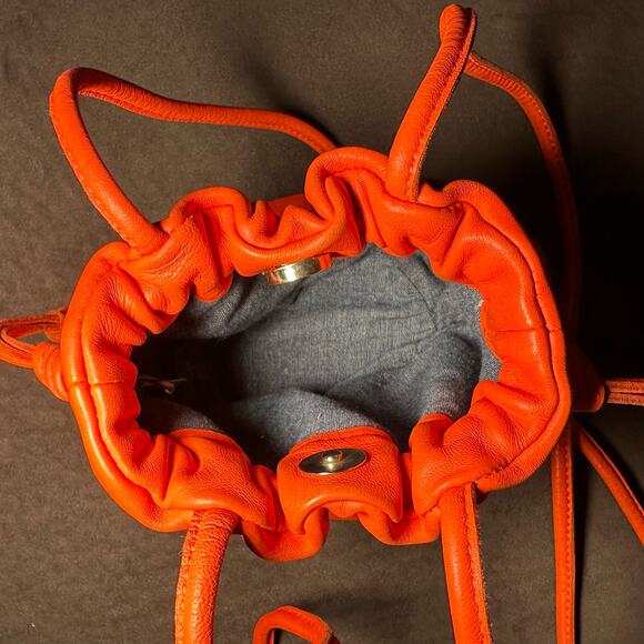 Clare V Emma Drawstring Bucket Bag - Orange - Picture 3 of 7